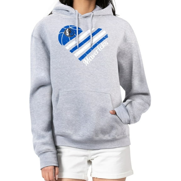 Women's G-III 4Her by Carl Banks  Heather Gray Dallas Mavericks  Heart Pullover Hoodie