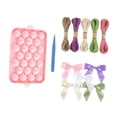 thumbnail image 3 of arctrm DIY Grape Soap Making Kit Beginner Friendly Silicone Mold Set with Bows and Jute Pink, 3 of 8