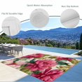 thumbnail image 3 of Pink Flowers Outdoor Rug for Patio/Deck/Porch, Non-Slip Large Area Rug 5 x 8 Ft, Spring Watercolor Floral Leaves Plants Beige Indoor Outdoor Rugs Washable Area Rugs, Camping Rug Carpet Runner, 3 of 8