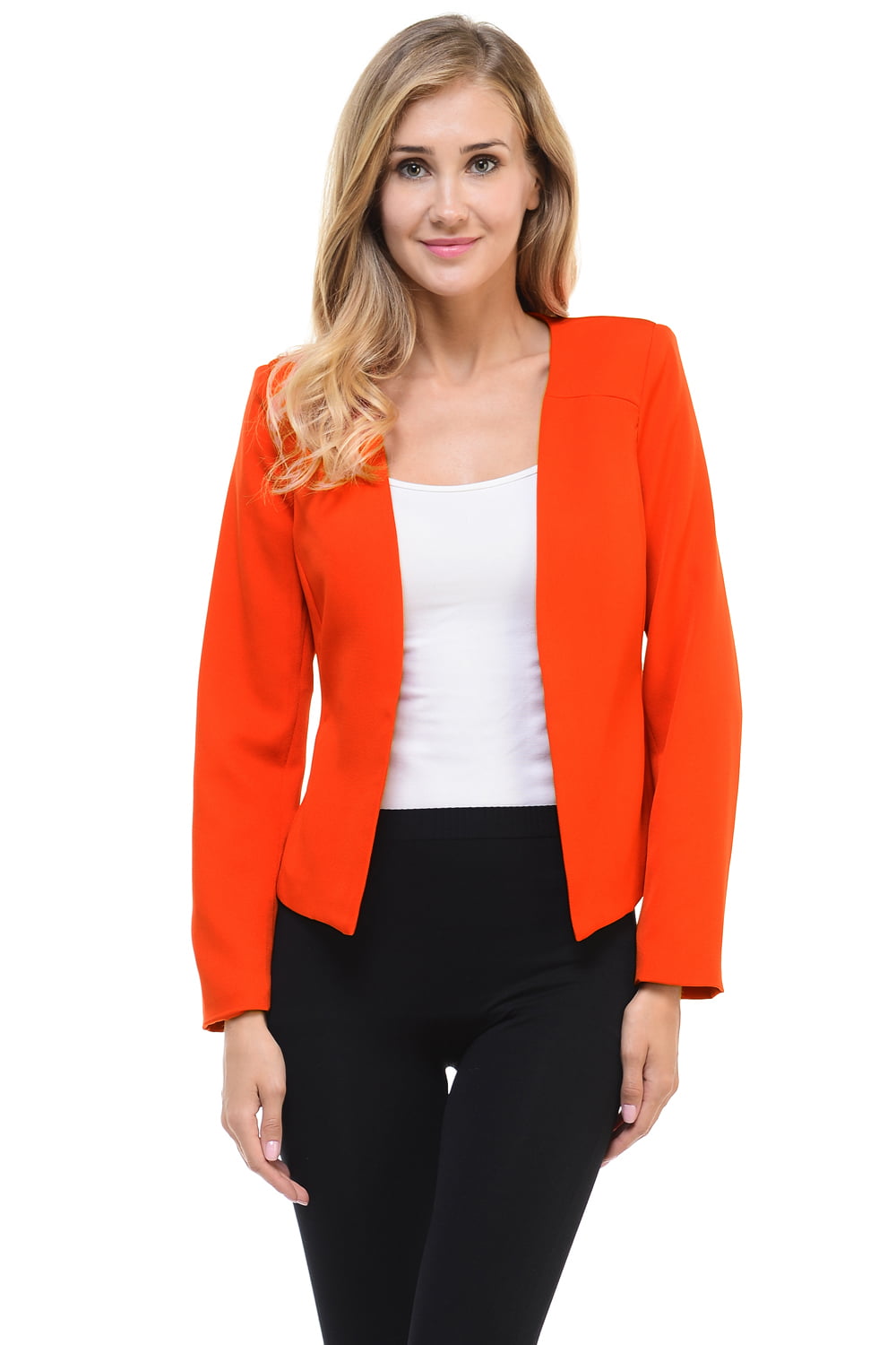 Auliné Collection Womens Candy Color Tailored Fit Open Suit Jacket ...