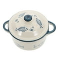 thumbnail image 1 of Ceramic Steam Bowl Complementary Food Bowl Dessert Serving Bowl with Lid, 1 of 9