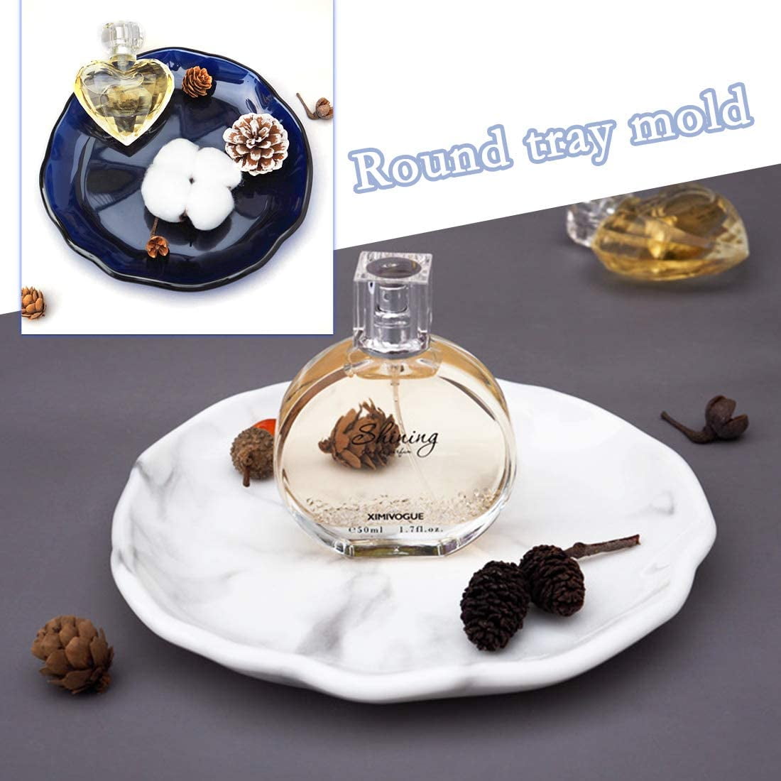 ABCISI Resin Tray Mold, Oval Dish Silicone Mold, Jewelry Plate Jewelry Ring Holder Casting Mold for DIY, Compatible with Candles, Soap, Plaster, Clay, Cement, Beeswax, Home Decor, 11.3x6.77"