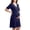 Navy, variant on Annhoo Maternity Dress Short Sleeve V Neck Pleated Waist Knee Length Flowy Gowns Fall Casual Pregnancy Dress