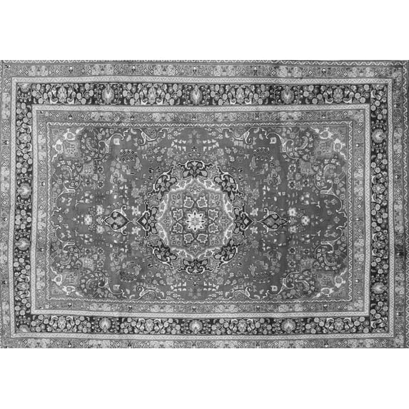 Ahgly Company Indoor Rectangle Medallion Gray Traditional Area Rugs, 6' x 9'