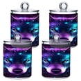 thumbnail image 2 of Wolf Head with Nebula Translucent Plastic Cans Storage Canisters with Lid Set of 2, 2 of 7
