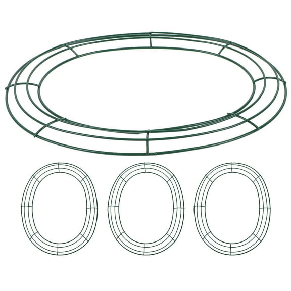 Hemoton 4pcs Oval Shaped Wreath Frame Easter Egg Shaped Wire Wreath Frame Metal Floral Arrangements Form Diy Floral Crafts For Wedding Valentines Party Decorations