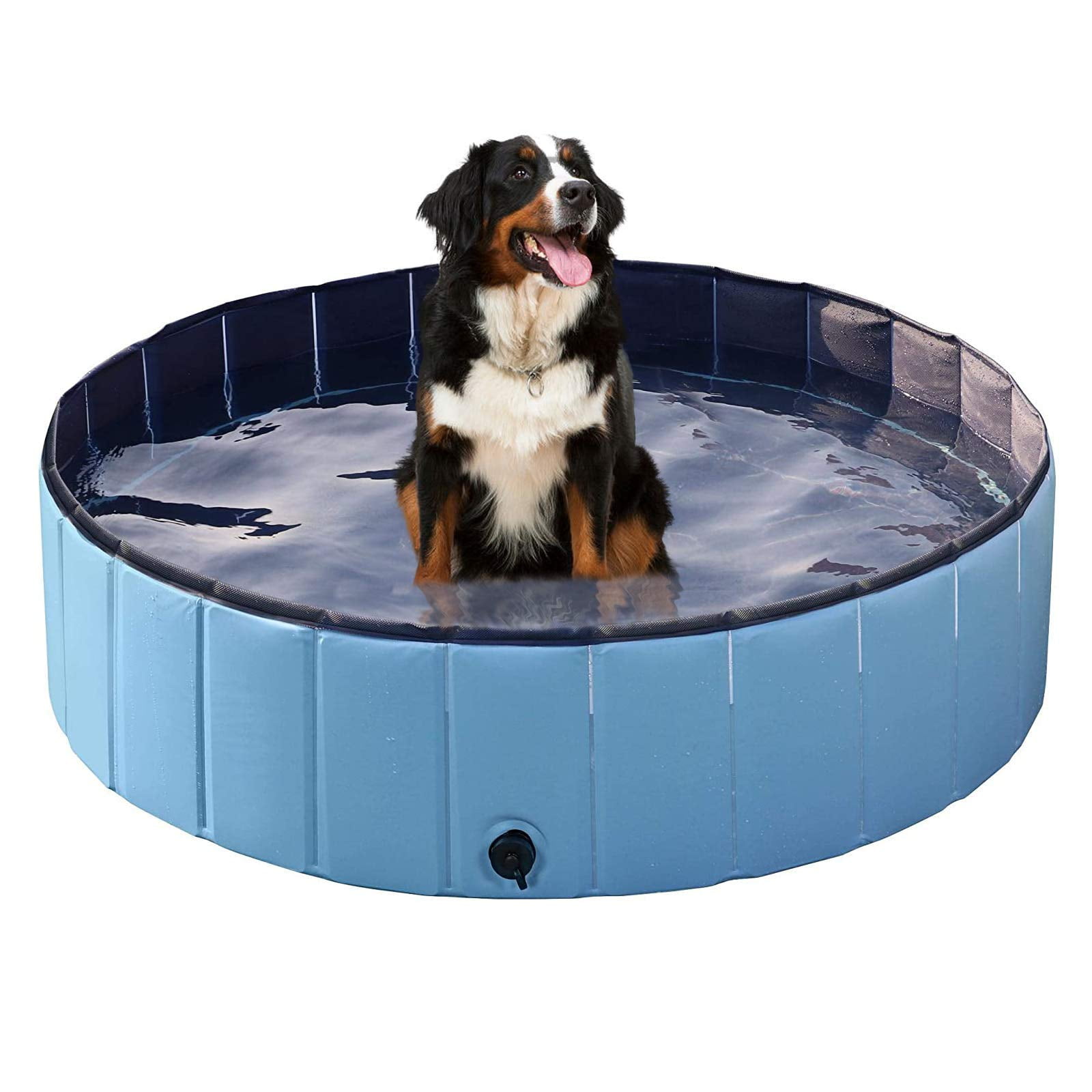 30x10cm,Blue Tekaopuer Foldable Pet Bath Dog Pool Outdoor PVC Swimming Bathing Tub Pool for Dogs and Cats and Kids Garden Extra Large Non-Slip Swimming Bathing Tub