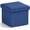 Navy Blue, variant on Ornavo Home 1 Pack Small Storage Ottoman Foldable Collapsible Cube Square Linen Ottoman Foot Rest Stool Seat, for Living Room, Bedroom, Home Office, Dorm - 12 x 12 x 12, Navy Blue