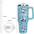 thumbnail image 3 of 40 oz Cute Panda Tumbler with Handle and Straw, Stainless Steel Insulated Cup with Lid and Straw, Travel Mug Water Bottle, Gifts for Women, 3 of 6