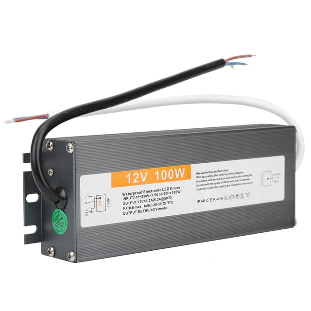 Noref Insulation 100W Waterproof LED Driver AC110‑250 Wired LED Transformer Anti‑Corrosion For LED Light LED Advertising Board Outdoor LED Indicator LED Dispaly