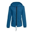 thumbnail image 5 of WIZUTIZ Women's Waterproof Rain Jacket Zip Up Hooded Lightweight Packable Long Sleeve Outdoor Windbreaker Raincoat with Pockets Coat Layer Top, 5 of 5