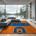 thumbnail image 2 of ODIKA 6'x9' Washable Area Rug Easy Care, Non-Shedding, Round Basketball Centered Border Blanket Football Bold Center for Queen Size Bedroom Under Bed Master Suite, 2 of 7