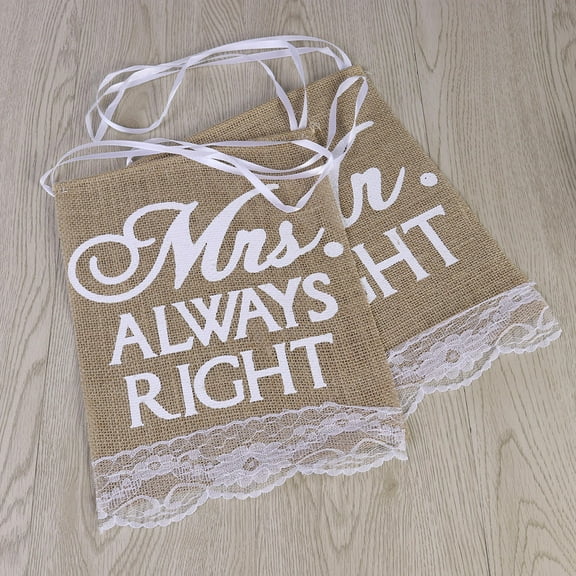 SASABAXI 2Pcs Bride and Groom Chair Signs Rustic Wedding Decorations for Couples Party 8.66 x 0.08 x 11.8 In