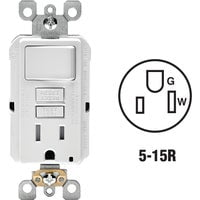 Leviton C92-GFSW1-00W 15 Amp Ivory SmartlockPro Self-Test GFCI