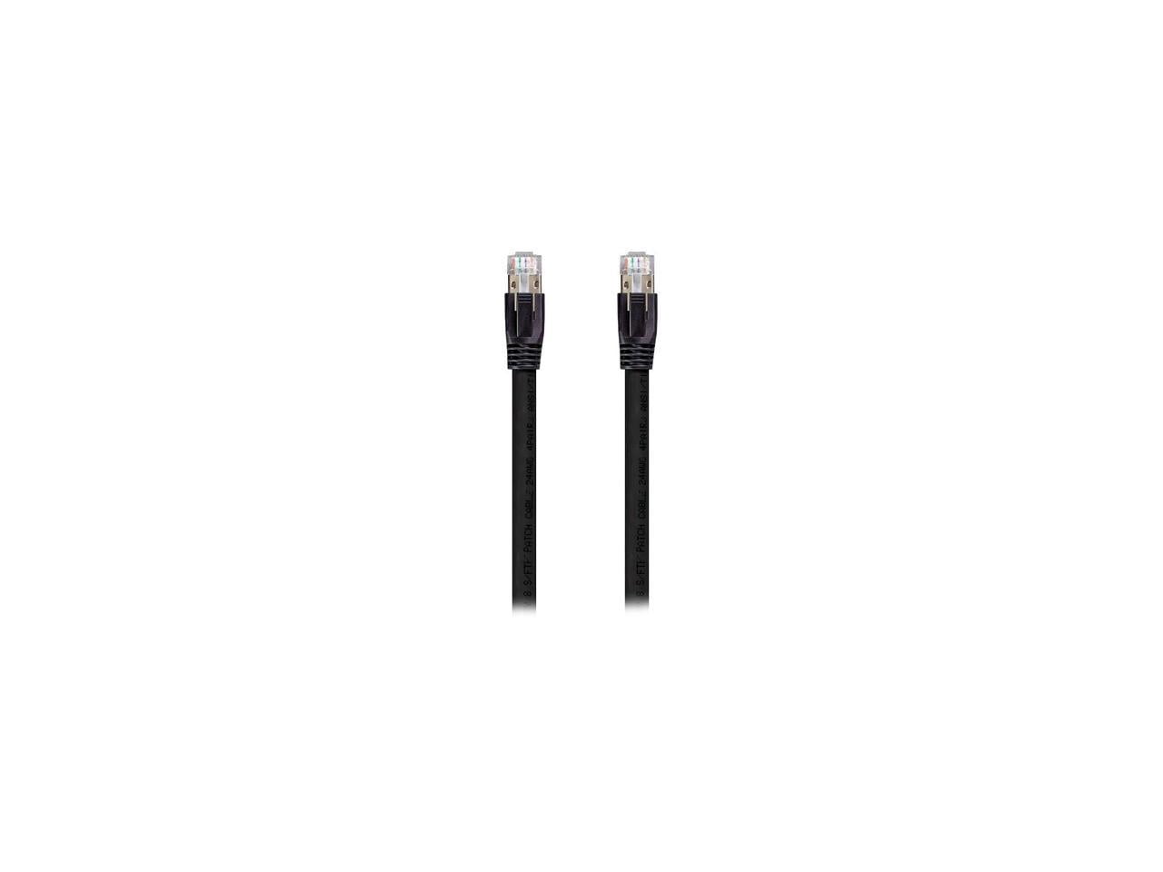 Nippon Labs Cat8 RJ45 50FT Ethernet Patch Internet Network LAN Cable, Indoor/Outdoor, 24AWG, Shielded Latest 40Gbps 2000Mhz, Weatherproof S/FTP for Router, PS4, PS5, Xbox, PoE, Switch, Modem (Black)