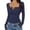 Navy, variant on Tqcoqu Women's Long Sleeve Henley Tops,Ribbed Knit Slim Fitted Trendy Basic Tees,Layer 2026 Fall Fashion Outfits,Black Women's S-XXXL