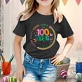thumbnail image 2 of 100 Days Of School Shirt for Girl Boy Round Neck Short Sleeve Tee Relaxed Fit Casual Teen Tops Pullover Tops,Z1-Black,12-13 Years, 2 of 4