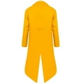 thumbnail image 4 of Rhuody Mens Jacket Long Sleeve Long Steam Punks Tailcoat Jacket Gothic Vic Torians Striped Tuxedo Frock Coat Daily Tops Yellow L, 4 of 9