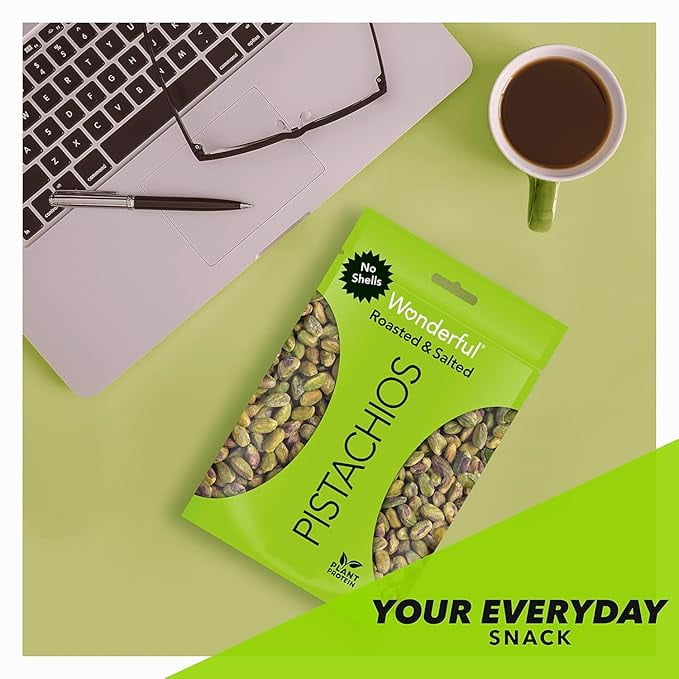 Wonderful Pistachios, No Shells, CM31&nbsp;Roasted and Salted Nuts, 12 Ounce Resealable Bag, Good Source of Protein, Gluten Free, On-the Go-Snack