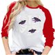 thumbnail image 1 of Camiseta suelta estampada a la moda para mujer, blusa de manga larga, cuello redondo, camisetas informales Pompotops FGAJ8296, 1 of 1