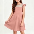 thumbnail image 2 of Zpanxa Girls Dresses, Kid's Mesh Casual Dress Solid Round Neck Sleeveless Dresses Pink 9 Years, 2 of 6