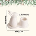 thumbnail image 3 of Ceramic Easter Bunny Candle Holder, 3.5'' Cute Rabbit Taper Candle Holders, Spring Easter Decorations for Home, Table Centerpieces Easter Rabbit Figurines Holders for Candle Sticks, White, 3 of 8