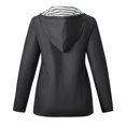 thumbnail image 3 of WTOBBY Women's Solid Color Waterproof Sun Protective Outdoor Sportswear Hooded Casual Jacket, Comfortable for Running and Daily Wear,Dark Gray M, 3 of 7