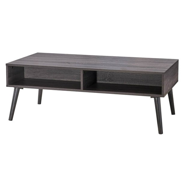 Azzura Mid Century Modern Coffee Table In Gray Oak Finish Com Azzura Mid Century Modern Coffee Table, Mid Century Modern Coffee Table Black And White