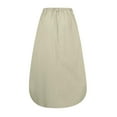 thumbnail image 5 of QATAINLAV Women's Maxi Skirt Pleated Flowy Button High Waisted Skirts Casual Loose Plus Size Clothes with Pockets, Beige, XXXL, Gifts for Mom, 5 of 8