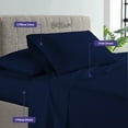 thumbnail image 3 of BEDSIUM 4pc Bed Sheet Set 1000 Thread Count Luxury Softest Bedding Sheet Set Upto 18" Deep Pocket 100% Egyptian Cotton - Wyoming King Navy Blue, 3 of 5