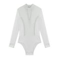 thumbnail image 3 of Zaldita Men One Piece Latin Dance Leotard Sheer Mesh Figure Skating Bodysuit Romper White XL, 3 of 5