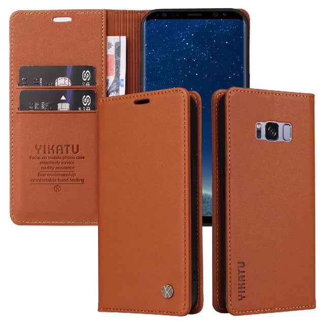 Funda para Samsung Galaxy S8 Estuche de Cuero PU Tipo Cartera con Ranuras para Tarjetas y Cierre Magnético