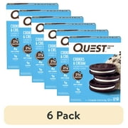 (6 pack) Quest Protein Bar, Cookies & Cream, 21g Protein, Gluten Free, 4 Count