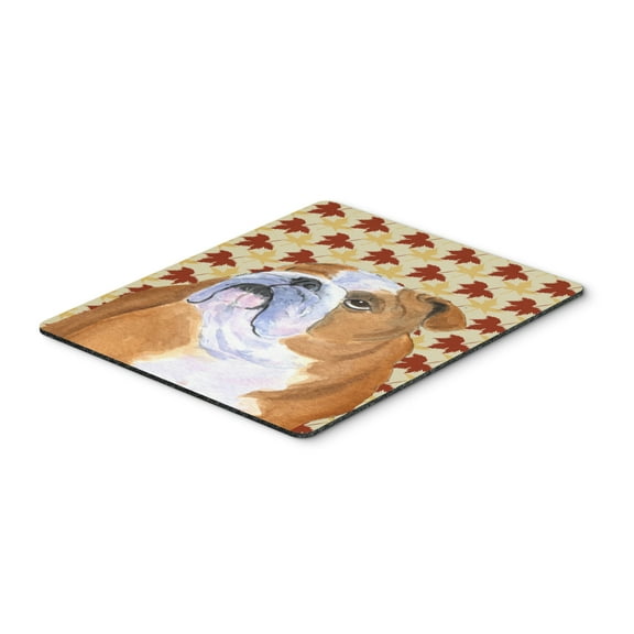 Carolines Treasures SS4365MP "Bulldog English Fall Leaves Portrait Mouse Pad Hot Pad or Trivet" Large multicolor