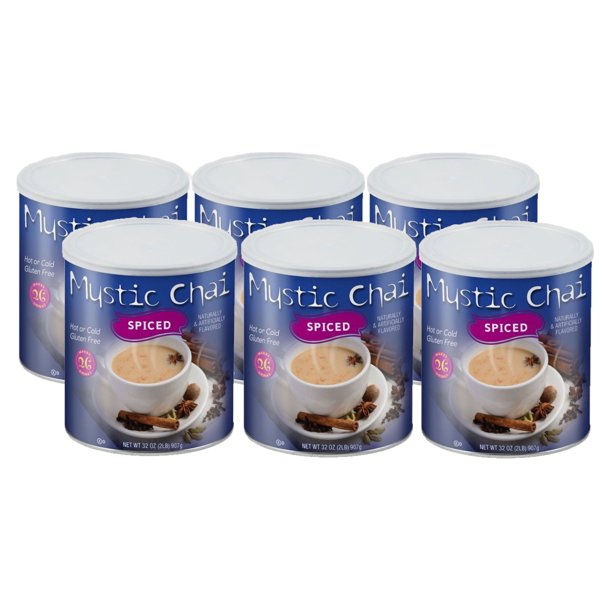 6 Pack Mystic Chai Spiced Tea, 2 lb Can