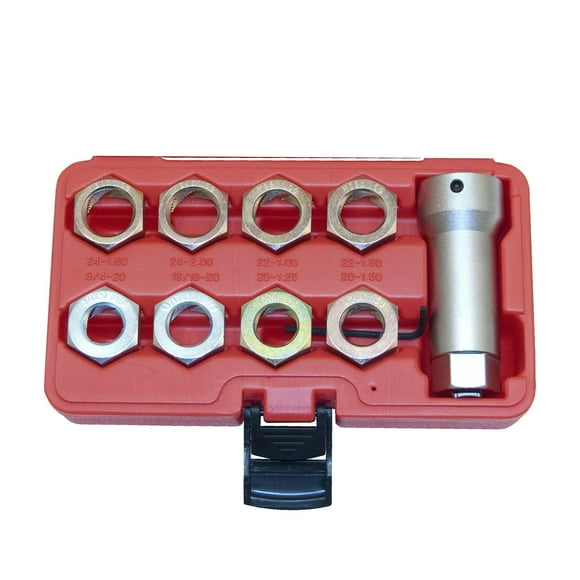 OEMTOOLS 27233 Ensemble de Filetage de Broche d'Essieu, Nettoie et Répare les Filetages d'Essieu, Outil de Réparation de Filetage d'Essieu pour les Vis d'Essieu Endommagées Ou Rouillées, Convient à la Plupart des Véhicules