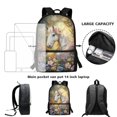 thumbnail image 3 of Binienty Floral Horse Backpack For Girls 4th Grade Kids Backpack and Lunchbox Pencil Case 3 Piece 2nd Grade Cute Bookbag with Side Pockets 17 Inch Daypacks Rucksack, 3 of 7