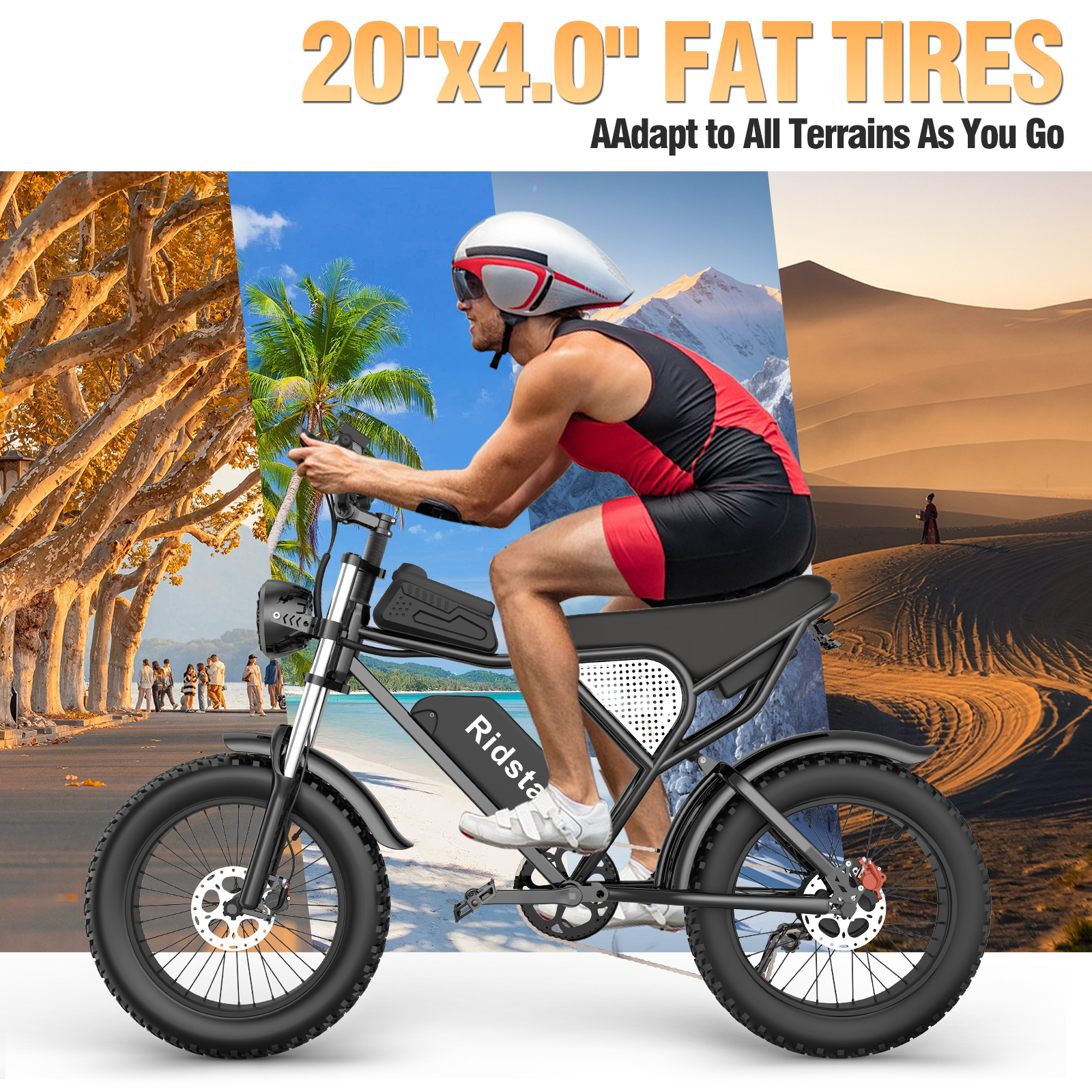 750W MTB Electric Bicycle 48V 20Ah Removable Battery E-BikeElectric Bike for Adults 20" Fat Tire Electric Motorcycle, Shimano 7 speed Full Suspension Electric Bicycle UL2849