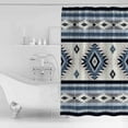 thumbnail image 2 of Blue Southwestern Shower Curtain, 72" x 72", Native Aztec Ethnic Style Geometric Waterproof Bathroom Curtain Washable Shower Curtain Set with 12 Hooks, 2 of 6