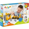 thumbnail image 3 of Hape: PolyM: Construction Site - Yellow-Grey - 43pc Building Blocks Toy Set, Figurine, Build & Play, Open Play & Inspiration Card, Toddlers & Kids 2+, 3 of 9