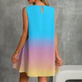thumbnail image 6 of ClodeEU Women's Summer Pleated Round Neck Cute Swing Sleeveless Dress, Floral Print Tank Loose Sundress with Pocket Sky Blue,Womens Plus L, 6 of 6