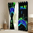 thumbnail image 3 of Manfei Cartoon Console Black Out Curtains,Modern Video Game Curtains Pack of 2 (42x63 Each),Green Blue Black Bedroom Curtains For Boys Teens,Super Cozy Room Decor, 3 of 6