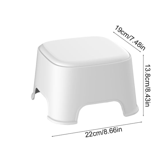 Rkxzt Plastics Stools,Plastic Stackable Stool 8.3 x 8.3 x 5.9 Inch Household Mini Stool for Bathroom Kitchen Camping,Living Room Furniture|Plastic,White