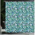 thumbnail image 4 of Ambesonne Ocean Shower Curtain, Flowers Palm Summer Tree, 69"Wx84"L, Navy Blue White, 4 of 5