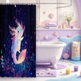thumbnail image 3 of Manfei Rainbow Axolotl Shower Curtain 72Wx72L,Cute Animals Print Bathroom Curtain, 3 of 5