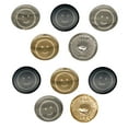 thumbnail image 1 of Happy Face Smile Good Job Set of 10 Metal 0.6" (15mm) Sewing Shank Round Buttons - Gold Color, 1 of 5