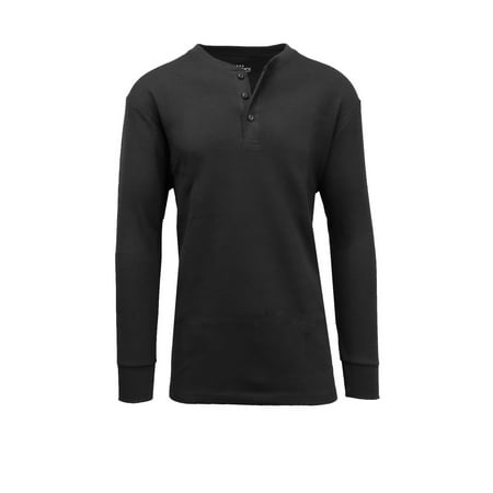 Men's Long Sleeve Thermal Henley Tee (Best Lightweight Long Underwear)