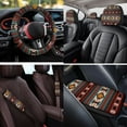 thumbnail image 4 of Pzuqiu Southwestern Aztec Bear Car Bucket Seat Rear Bench Cover Steering Wheel Seat Belt Headrest Cover Center Console Armrest Pad Coasters Keychain 14 Pieces Car Interior Accessories Decor Protector, 4 of 7