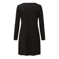 thumbnail image 6 of Lovzfmll Skater Dresses for Women, Women's Printed Long Sleeve Pockets Casual Dress Loose Dresses Black X5XL, 6 of 8