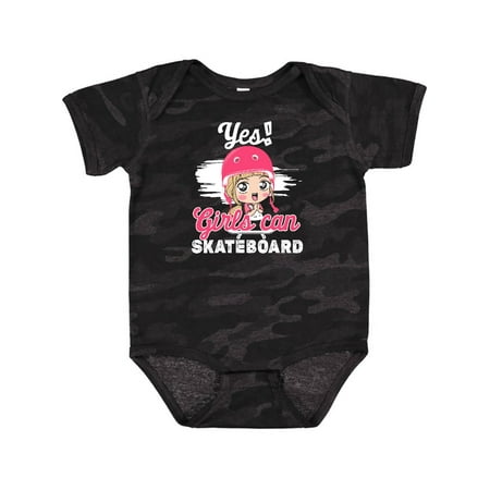 

Inktastic Skateboarding Cute Girls Gift Baby Girl Bodysuit